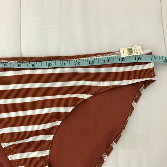 New AE AERIE Ribbed Full Coverage Bikini Bottom 70s Canyon Creek Stripe Size XL - Picture 9 of 10